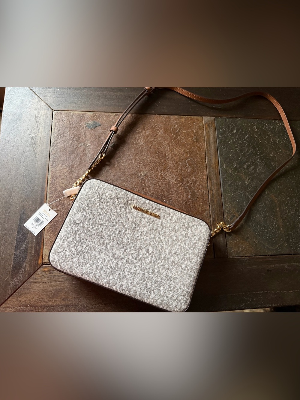 Michael Kors Jet Set Large Printed Logo Crossbody Bag